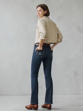 ✨ 7 For All Mankind “A-Pocket” Rhinestone Bootcut Jeans – Dark Wash ✨